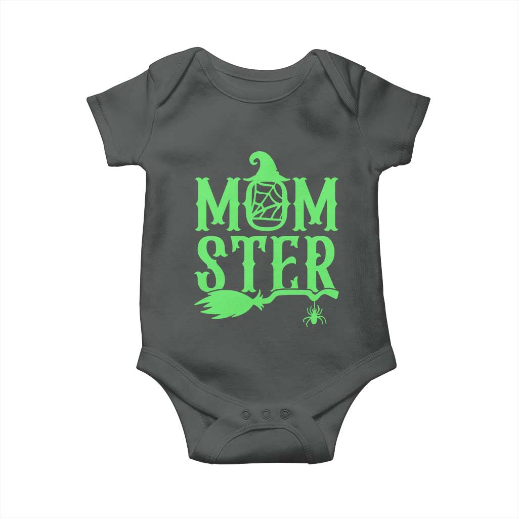 Funny Halloween Baby Onesie Momster Gift For Mom TS12 Dark Heather Print Your Wear