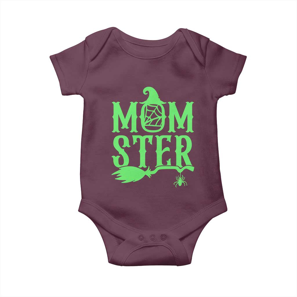 Funny Halloween Baby Onesie Momster Gift For Mom TS12 Maroon Print Your Wear