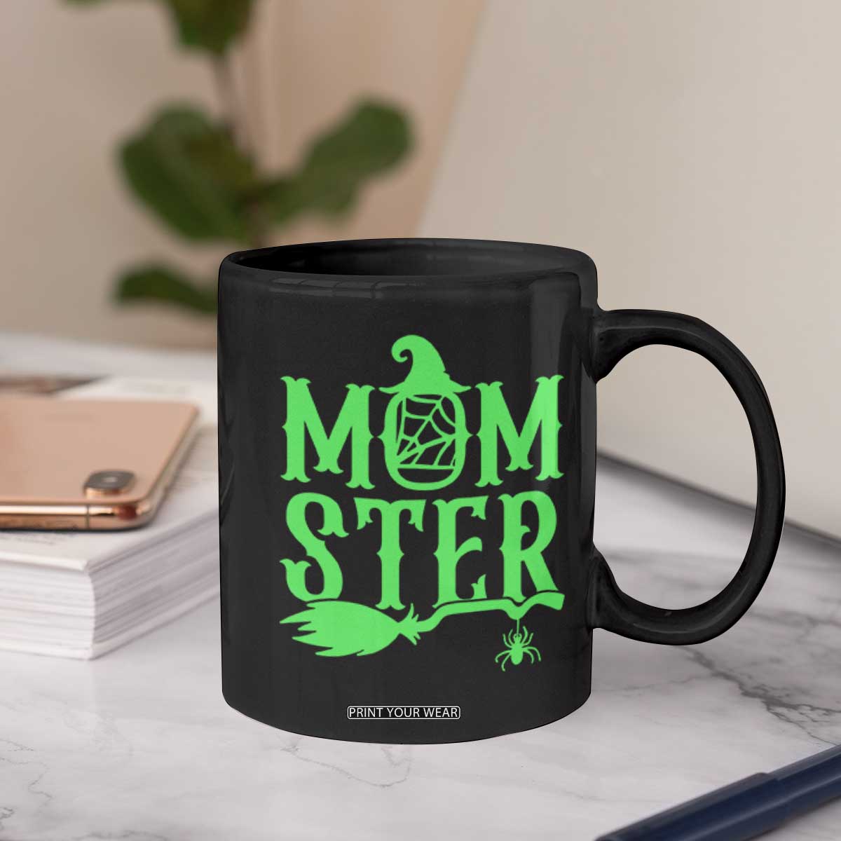 Funny Halloween Coffee Mug Momster Gift For Mom TS12 Print Your Wear