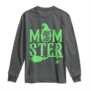 Funny Halloween Long Sleeve Shirt Momster Gift For Mom TS12 Dark Heather Print Your Wear