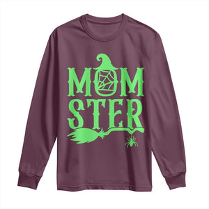 Funny Halloween Long Sleeve Shirt Momster Gift For Mom TS12 Maroon Print Your Wear