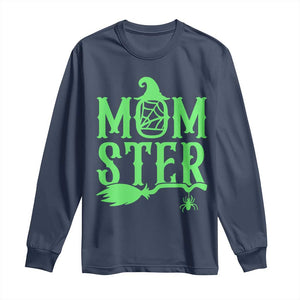Funny Halloween Long Sleeve Shirt Momster Gift For Mom TS12 Navy Print Your Wear