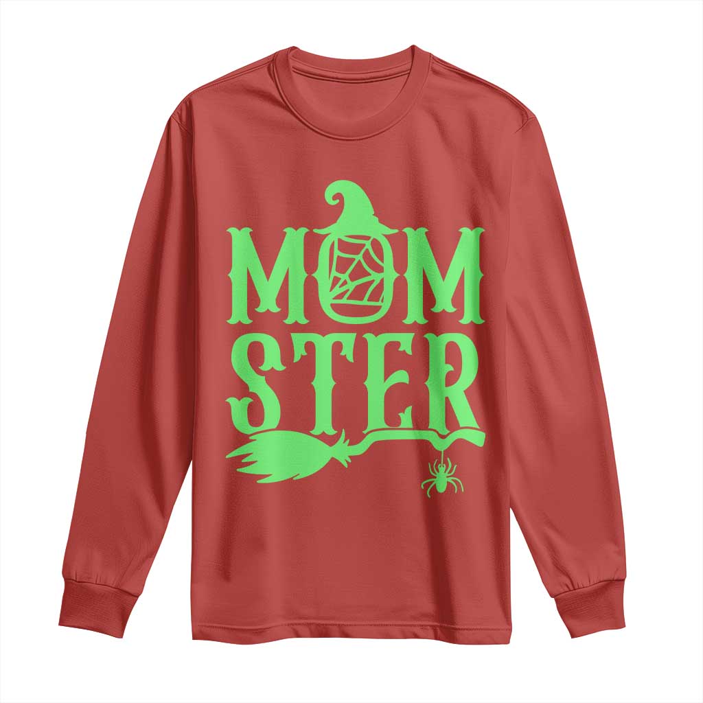 Funny Halloween Long Sleeve Shirt Momster Gift For Mom TS12 Red Print Your Wear