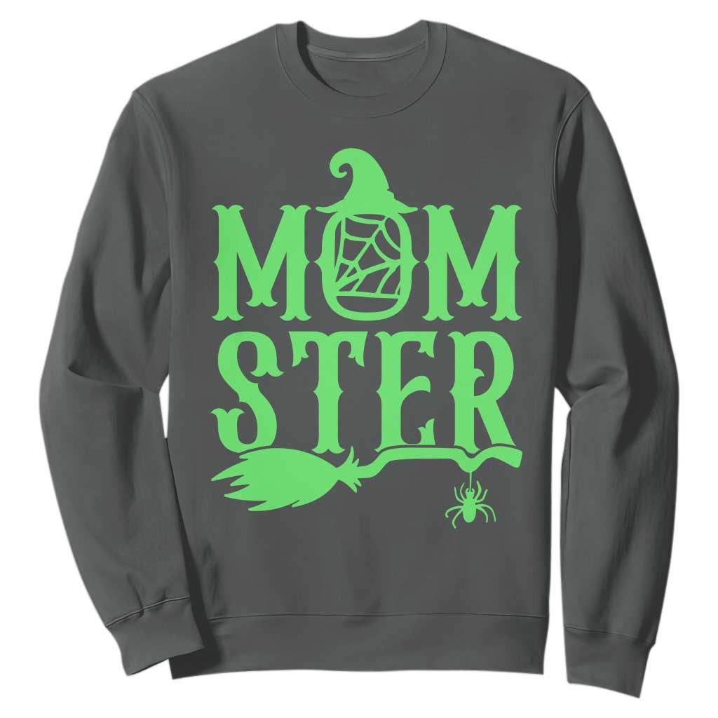 Funny Halloween Sweatshirt Momster Gift For Mom TS12 Dark Heather Print Your Wear