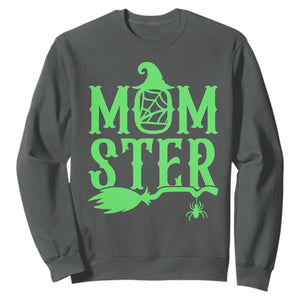 Funny Halloween Sweatshirt Momster Gift For Mom TS12 Dark Heather Print Your Wear