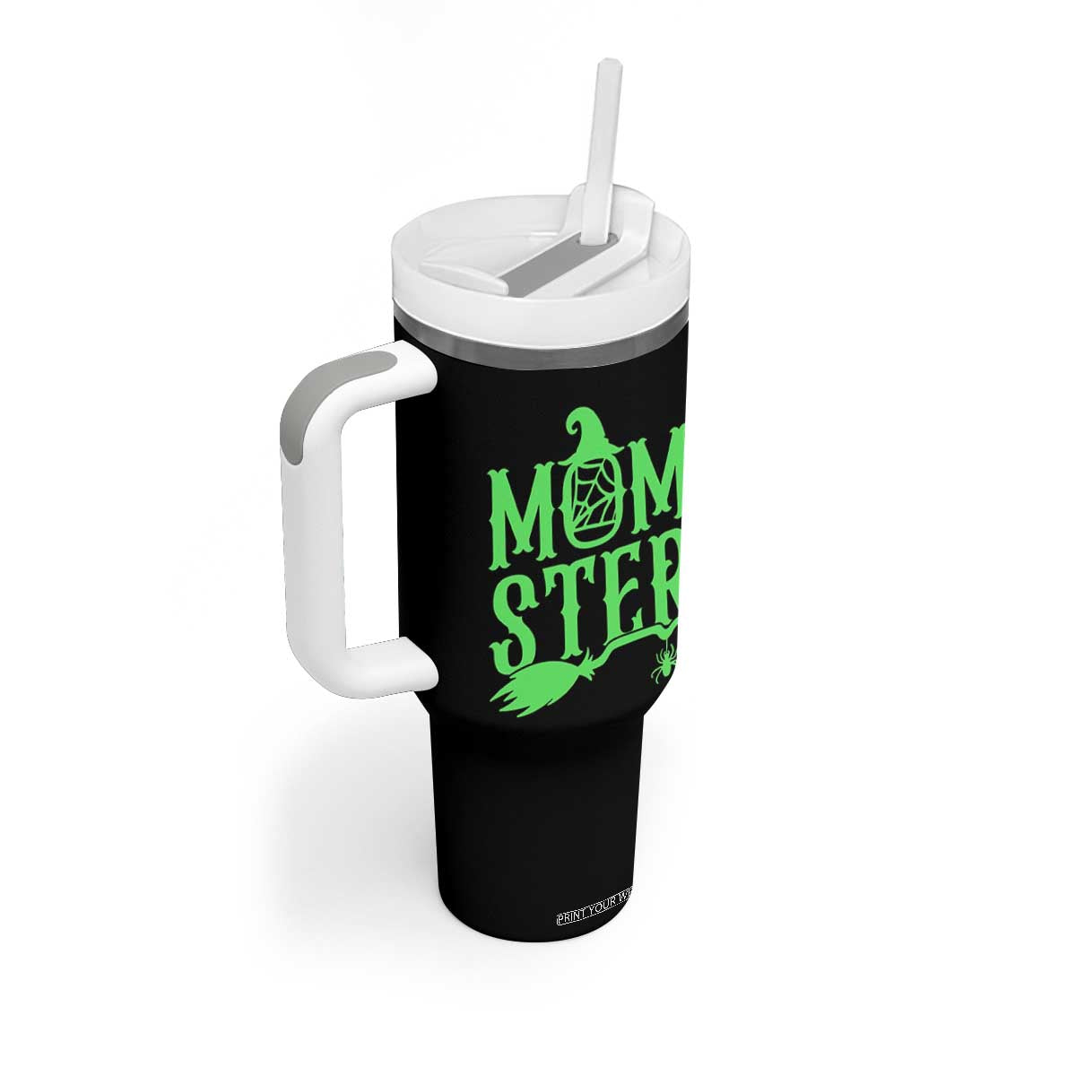 Funny Halloween Tumbler With Handle Momster Gift For Mom TS12 Print Your Wear