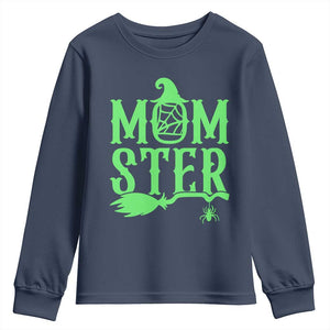 Funny Halloween Youth Sweatshirt Momster Gift For Mom TS12 Navy Print Your Wear