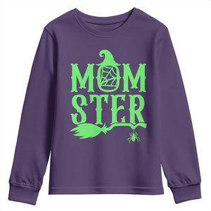 Funny Halloween Youth Sweatshirt Momster Gift For Mom TS12 Purple Print Your Wear