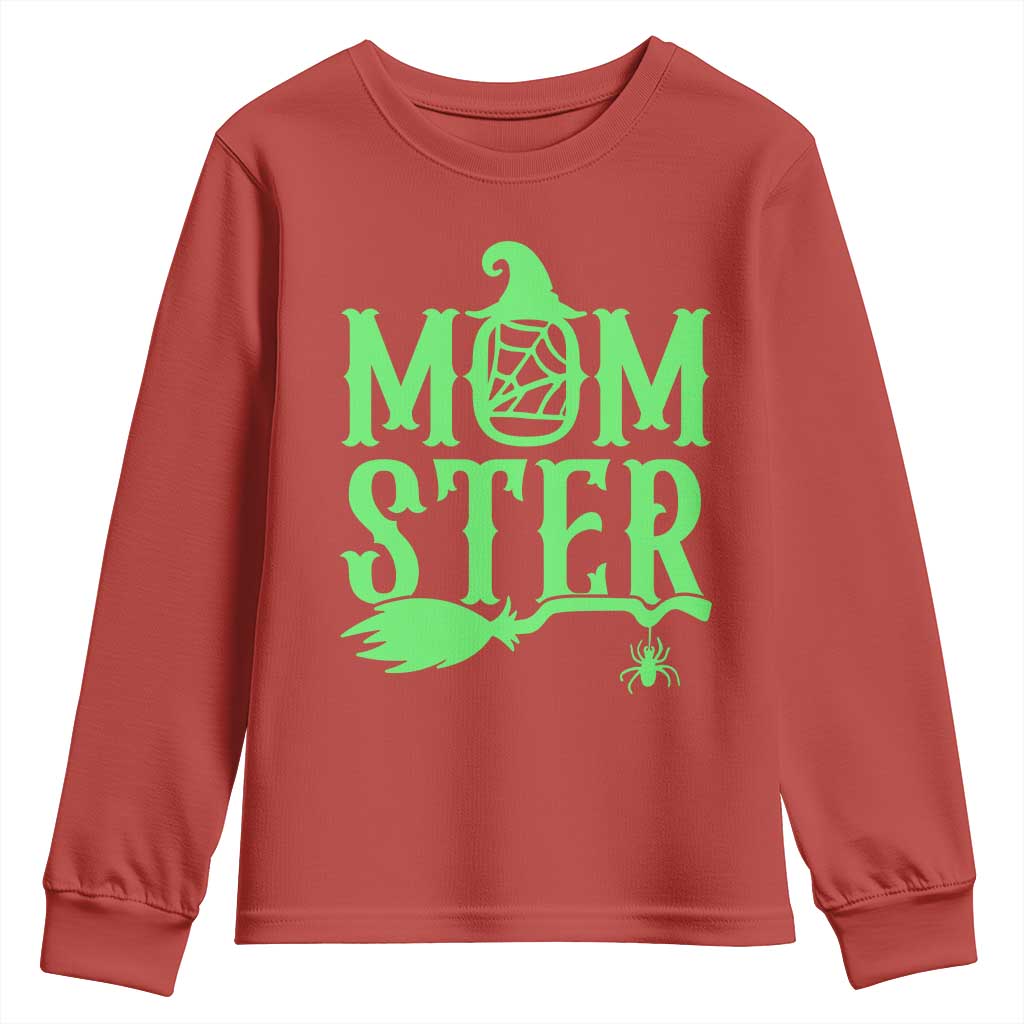 Funny Halloween Youth Sweatshirt Momster Gift For Mom TS12 Red Print Your Wear