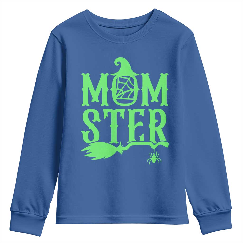 Funny Halloween Youth Sweatshirt Momster Gift For Mom TS12 Royal Blue Print Your Wear