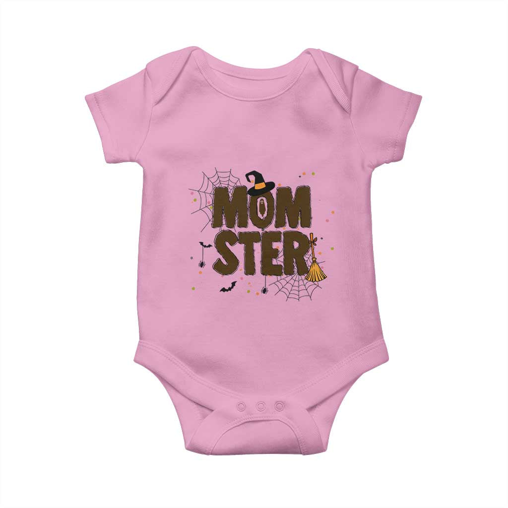 Halloween Mom Life Baby Onesie Funny Momster Quote TS12 Light Pink Print Your Wear