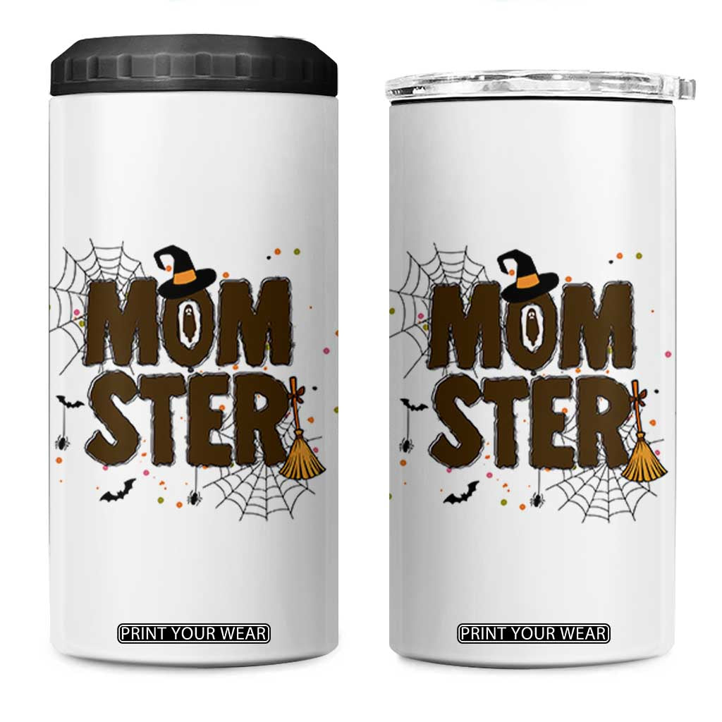Halloween Mom Life 4 in 1 Can Cooler Tumbler Funny Momster Quote TS12 One Size: 16 oz White Print Your Wear