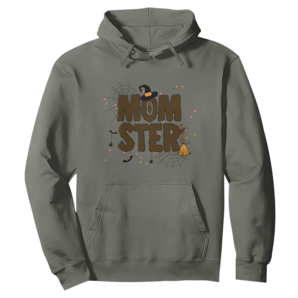 Halloween Mom Life Hoodie Funny Momster Quote TS12 Military Green Print Your Wear