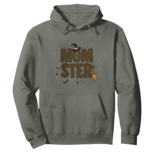 Halloween Mom Life Hoodie Funny Momster Quote TS12 Military Green Print Your Wear