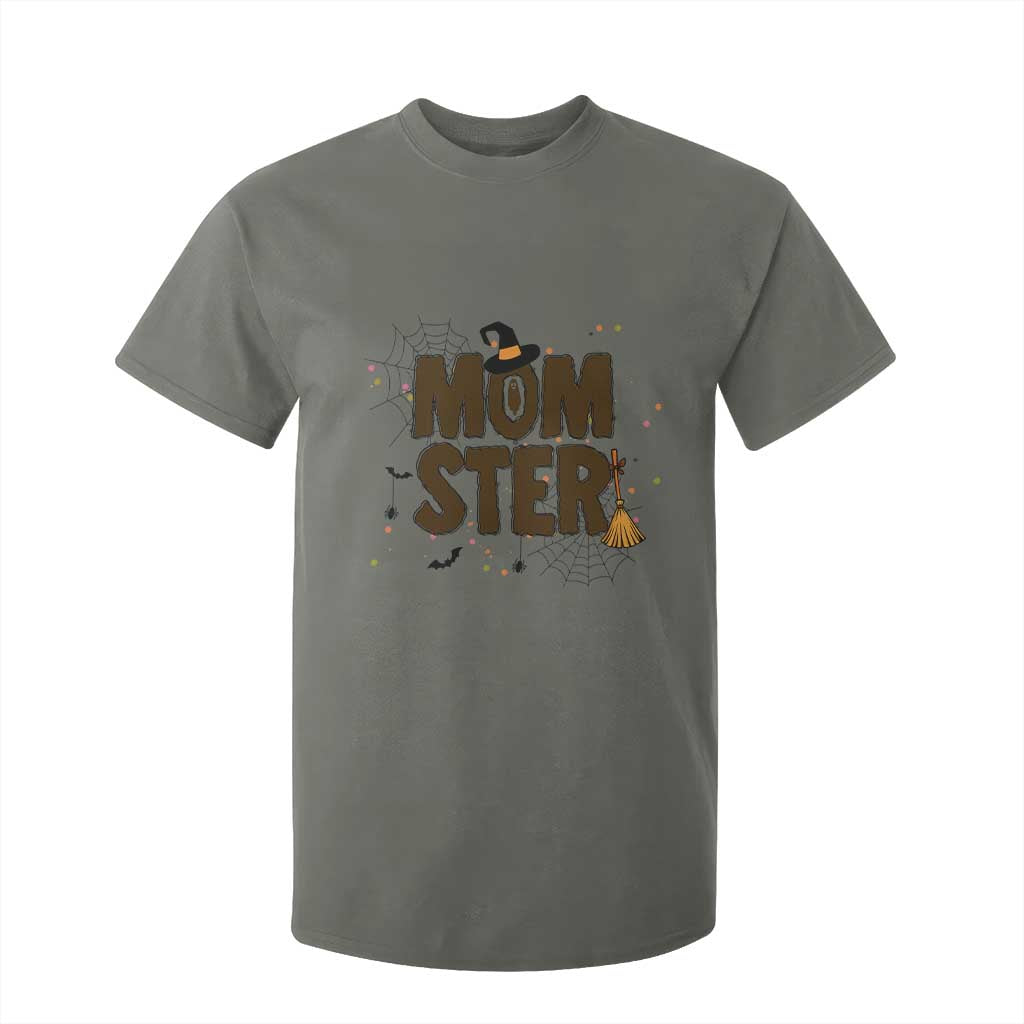 Halloween Mom Life T Shirt For Kid Funny Momster Quote TS12 Military Green Print Your Wear