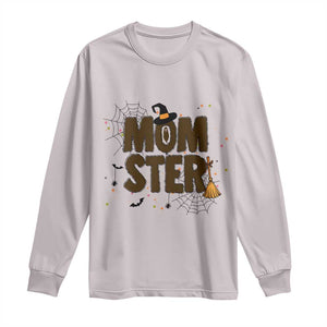Halloween Mom Life Long Sleeve Shirt Funny Momster Quote TS12 Ice Gray Print Your Wear