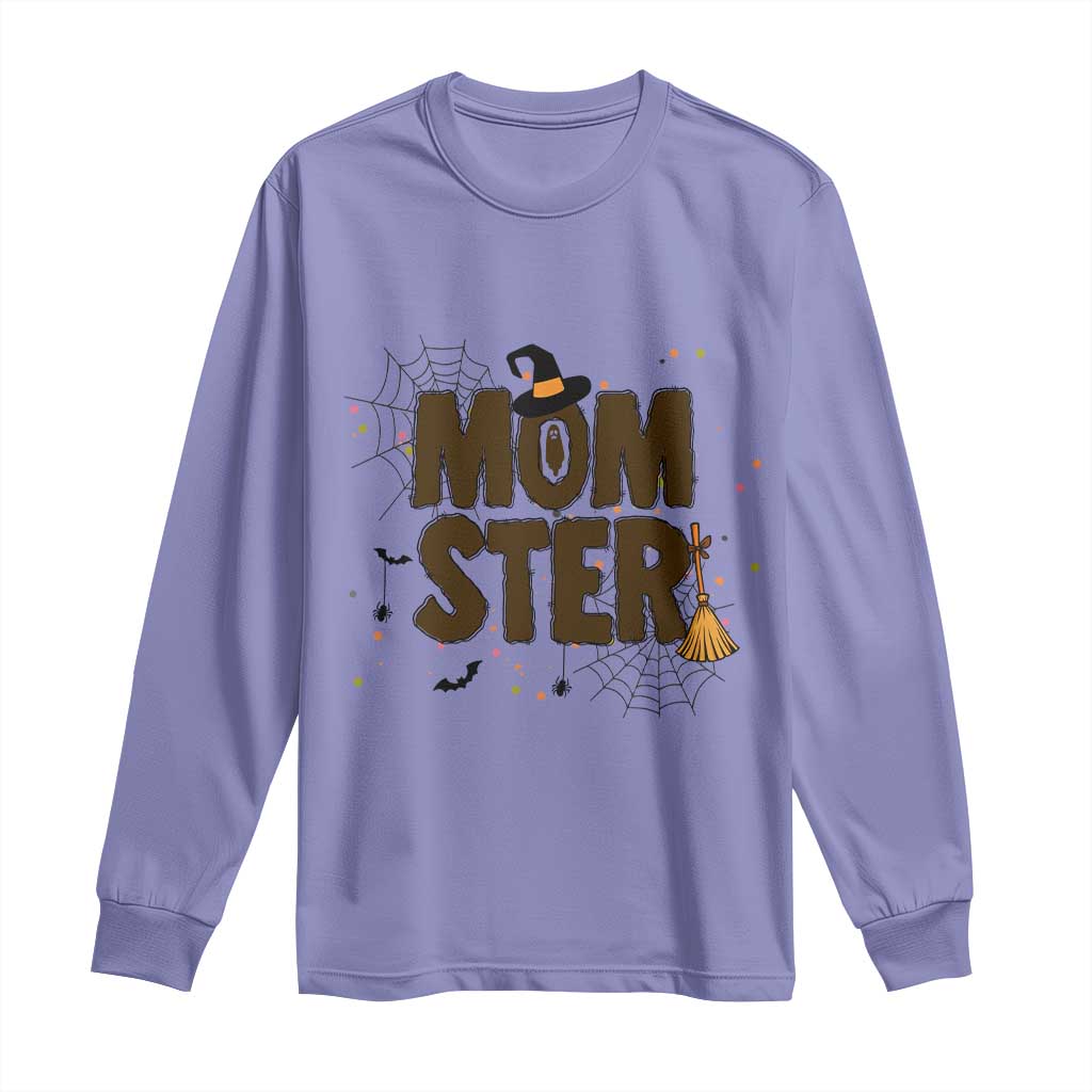 Halloween Mom Life Long Sleeve Shirt Funny Momster Quote TS12 Violet Print Your Wear