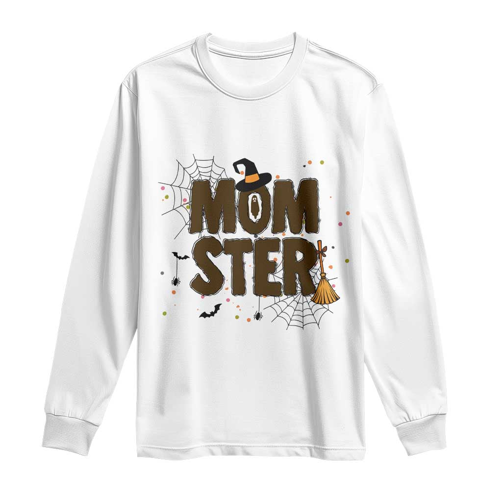Halloween Mom Life Long Sleeve Shirt Funny Momster Quote TS12 White Print Your Wear