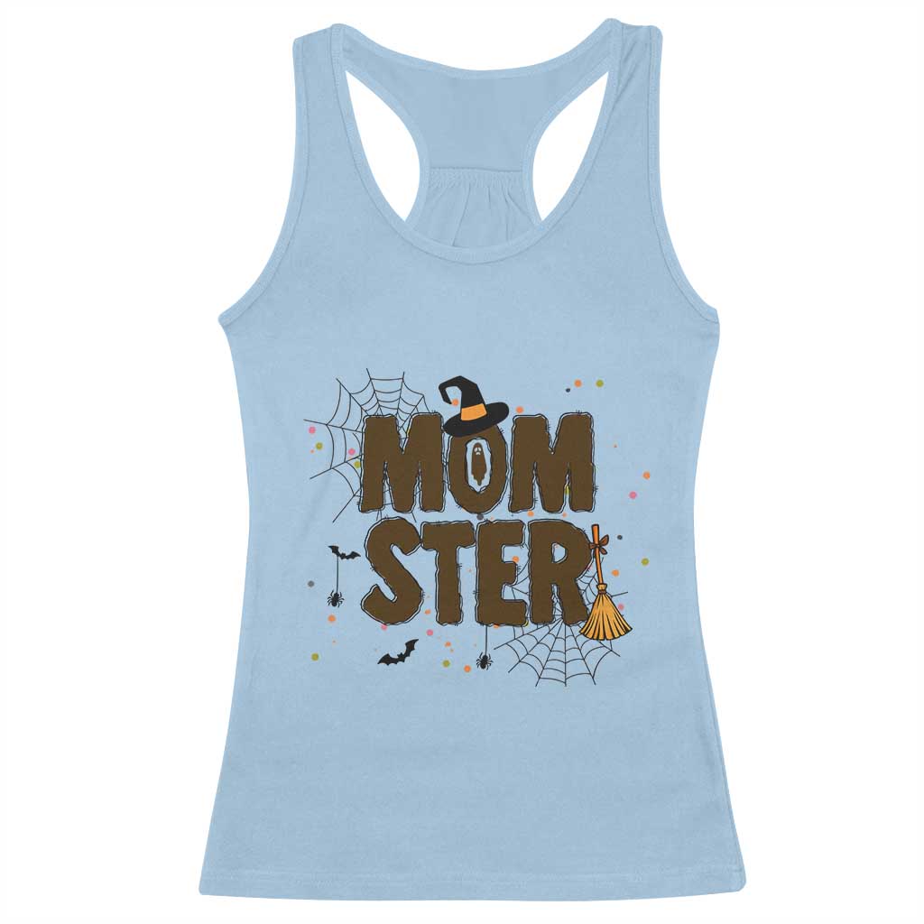 Halloween Mom Life Racerback Tank Top Funny Momster Quote TS12 Light Blue Print Your Wear