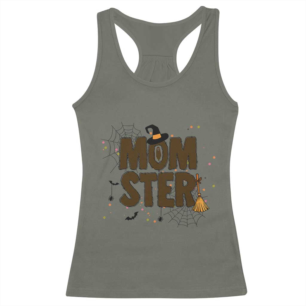 Halloween Mom Life Racerback Tank Top Funny Momster Quote TS12 Military Green Print Your Wear