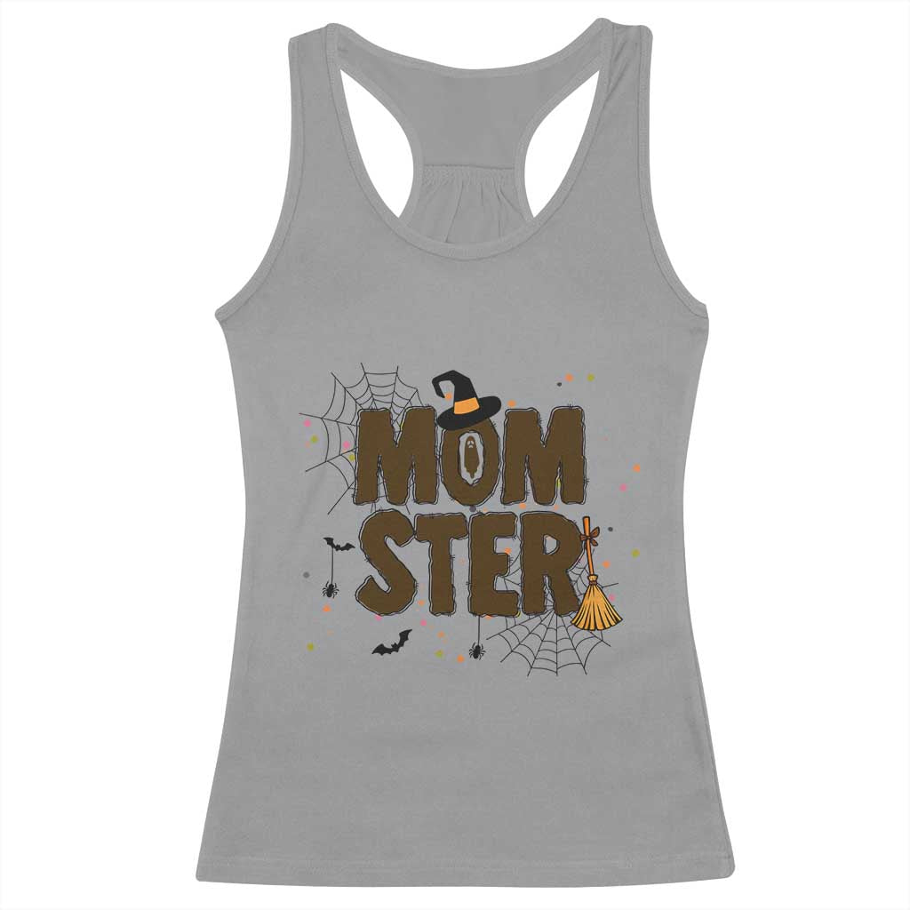 Halloween Mom Life Racerback Tank Top Funny Momster Quote TS12 Sport Gray Print Your Wear
