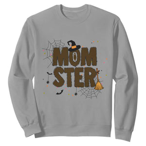 Halloween Mom Life Sweatshirt Funny Momster Quote TS12 Sport Gray Print Your Wear