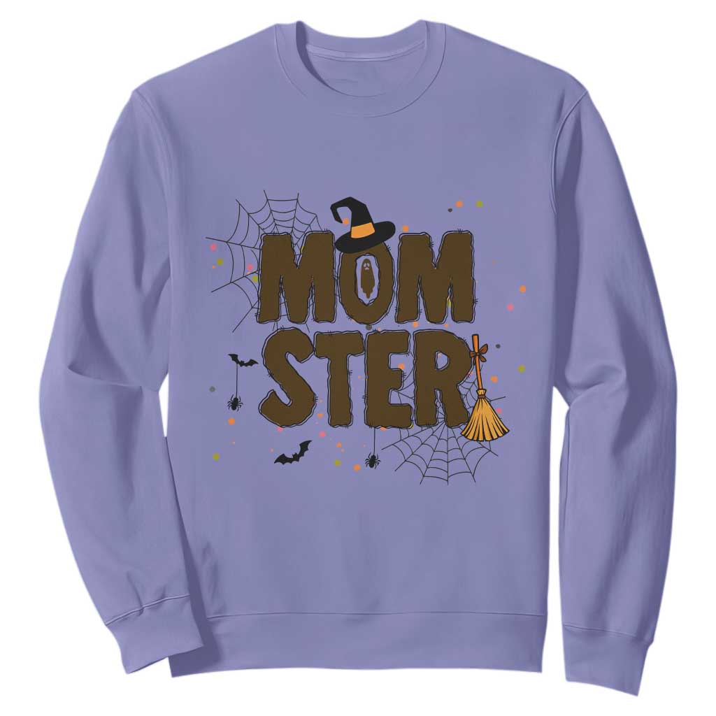 Halloween Mom Life Sweatshirt Funny Momster Quote TS12 Violet Print Your Wear