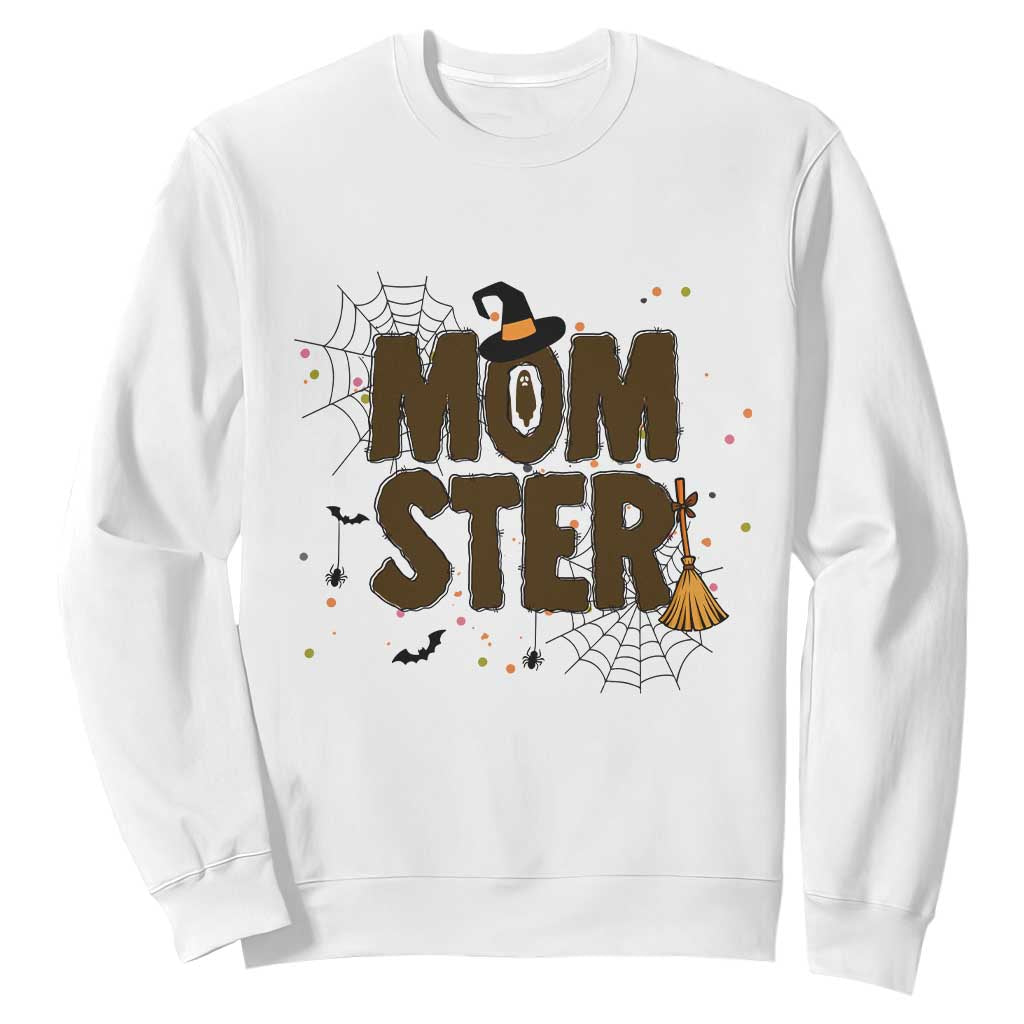 Halloween Mom Life Sweatshirt Funny Momster Quote TS12 White Print Your Wear