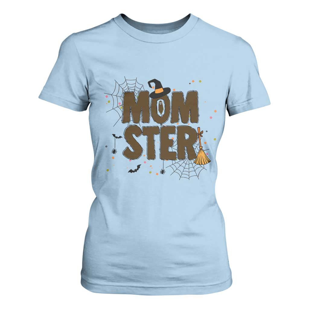 Halloween Mom Life T Shirt For Women Funny Momster Quote TS12 Light Blue Print Your Wear