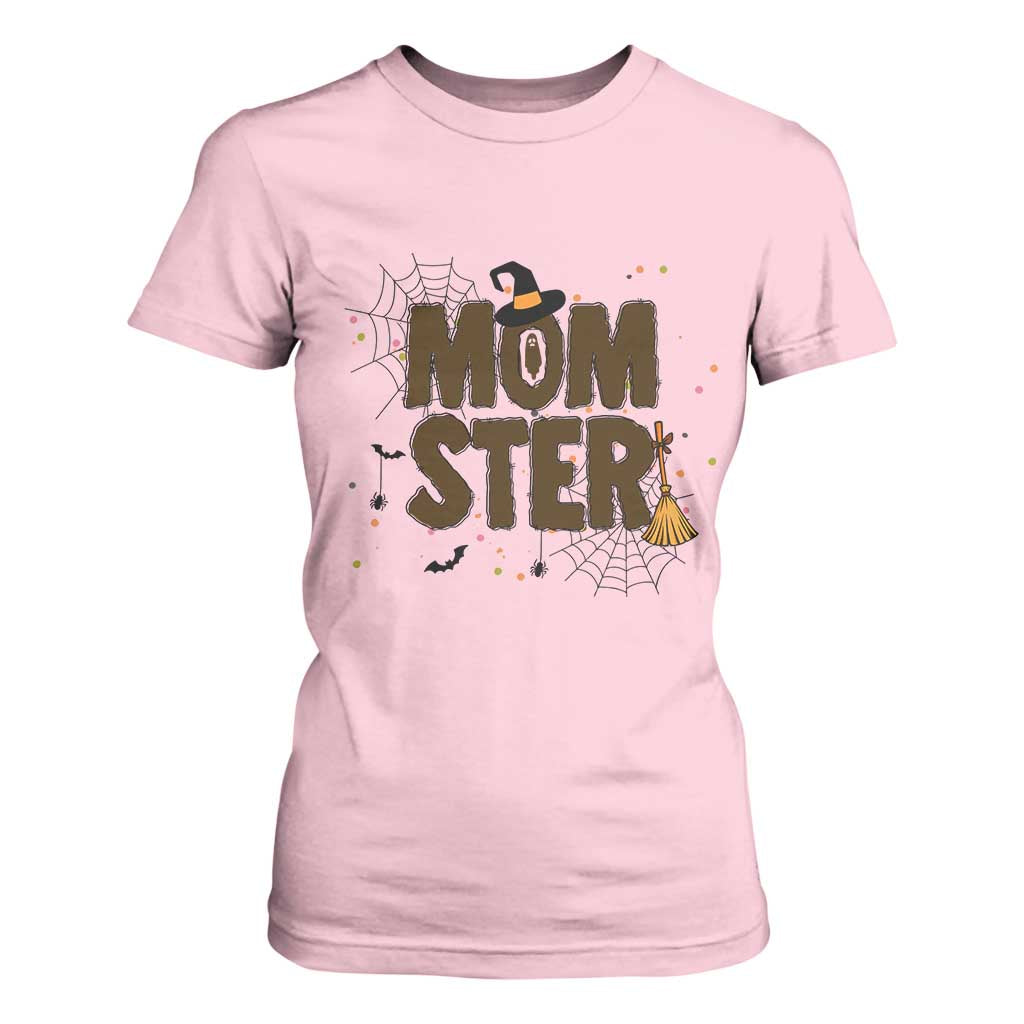 Halloween Mom Life T Shirt For Women Funny Momster Quote TS12 Light Pink Print Your Wear