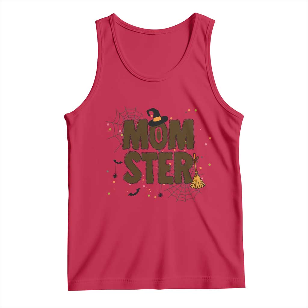 Halloween Mom Life Tank Top Funny Momster Quote TS12 Red Print Your Wear