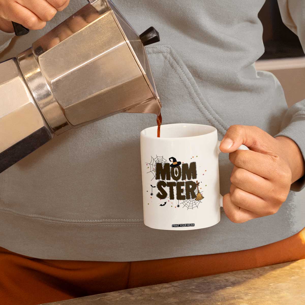 Halloween Mom Life Coffee Mug Funny Momster Quote TS12 Print Your Wear