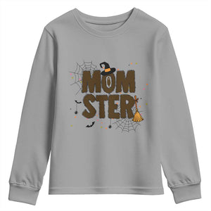 Halloween Mom Life Youth Sweatshirt Funny Momster Quote TS12 Sport Gray Print Your Wear