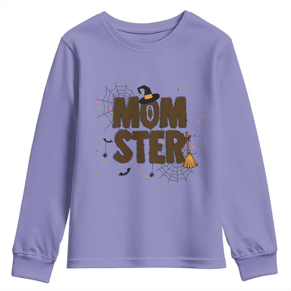 Halloween Mom Life Youth Sweatshirt Funny Momster Quote TS12 Violet Print Your Wear
