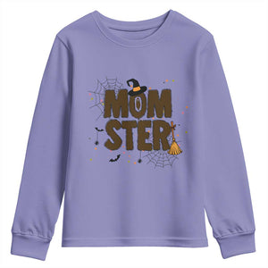 Halloween Mom Life Youth Sweatshirt Funny Momster Quote TS12 Violet Print Your Wear