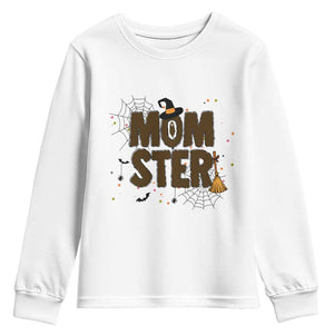 Halloween Mom Life Youth Sweatshirt Funny Momster Quote TS12 White Print Your Wear