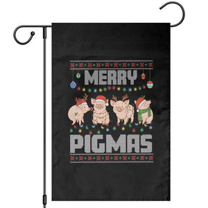 Funny Merry Pigmas Garden Flag Christmas Pig Ugly Sweater Gift TS12 Black Print Your Wear