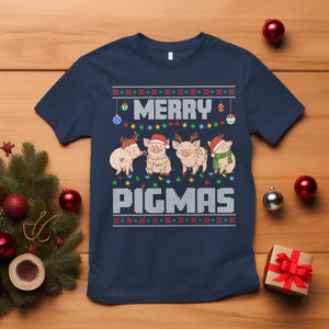 Funny Merry Pigmas T Shirt Christmas Pig Ugly Sweater Gift TS12 Navy Print Your Wear