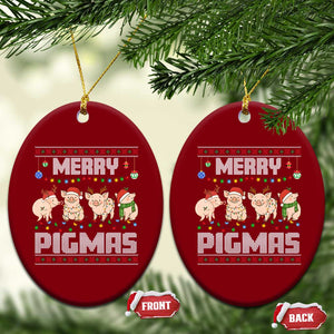 Funny Merry Pigmas Ceramic Ornament Christmas Pig Ugly Sweater Gift TS12 Print Your Wear