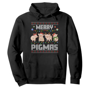 Funny Merry Pigmas Hoodie Christmas Pig Ugly Sweater Gift TS12 Black Print Your Wear