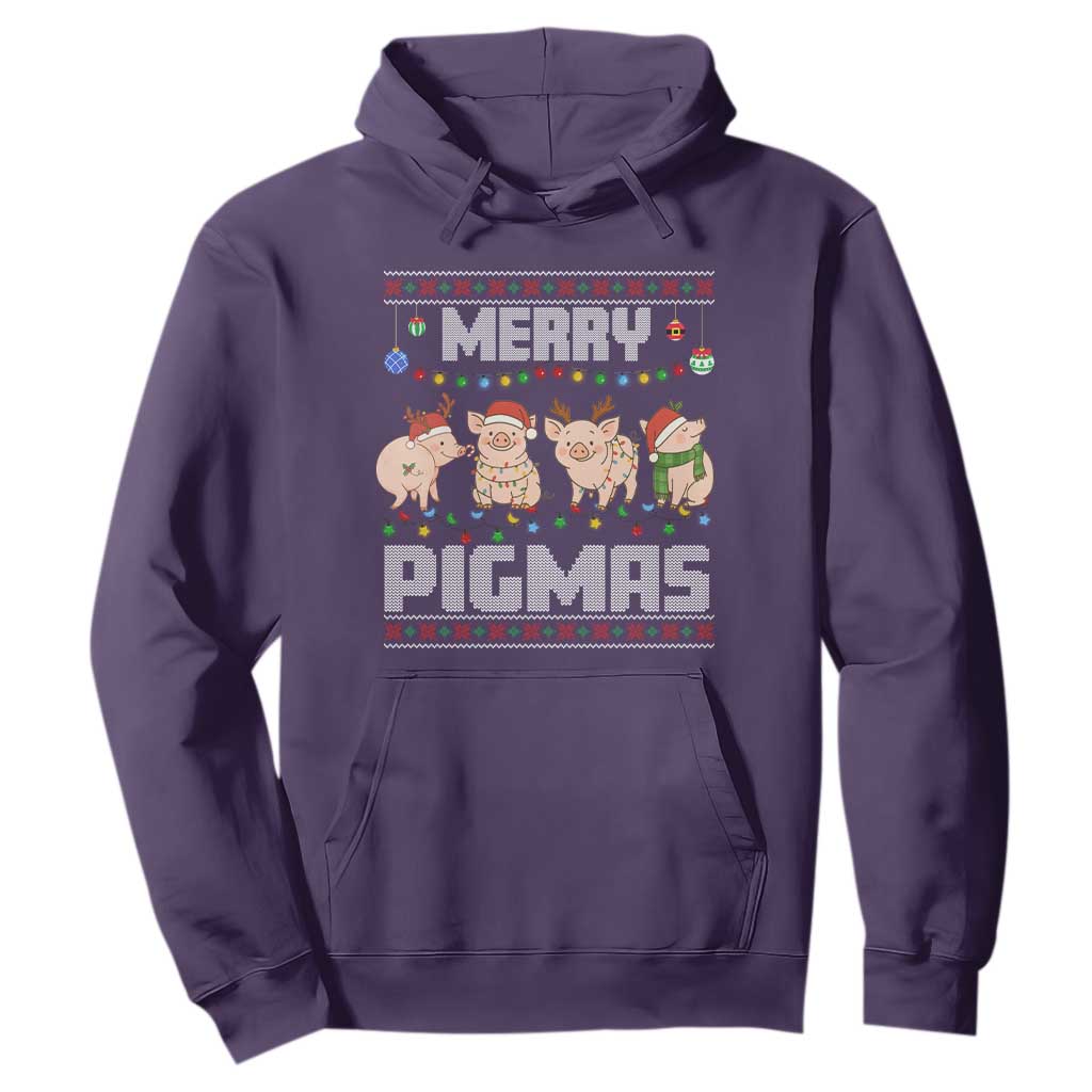 Funny Merry Pigmas Hoodie Christmas Pig Ugly Sweater Gift TS12 Purple Print Your Wear