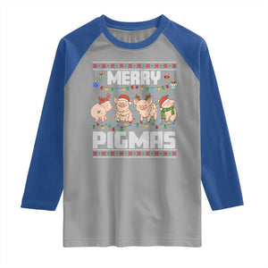 Funny Merry Pigmas Raglan Shirt Christmas Pig Ugly Sweater Gift TS12 Sport Gray Royal Print Your Wear