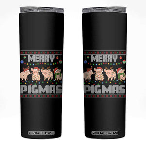 Funny Merry Pigmas Skinny Tumbler Christmas Pig Ugly Sweater Gift TS12 Black Print Your Wear