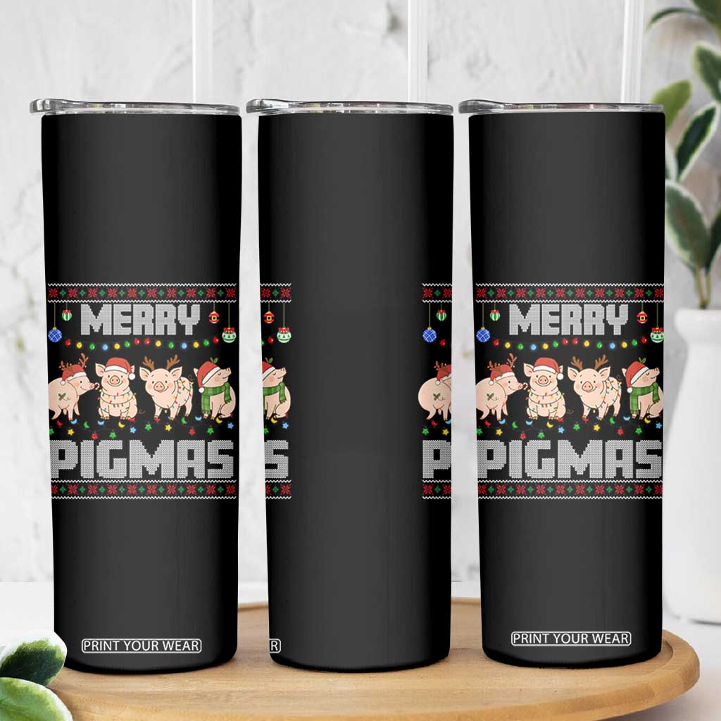 Funny Merry Pigmas Skinny Tumbler Christmas Pig Ugly Sweater Gift TS12 Print Your Wear