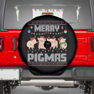 Funny Merry Pigmas Spare Tire Cover Christmas Pig Ugly Sweater Gift TS12 Black Print Your Wear
