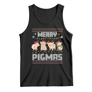Funny Merry Pigmas Tank Top Christmas Pig Ugly Sweater Gift TS12 Black Print Your Wear