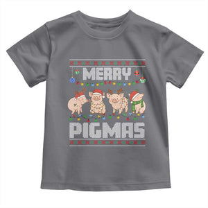 Funny Merry Pigmas Toddler T Shirt Christmas Pig Ugly Sweater Gift TS12 Charcoal Print Your Wear