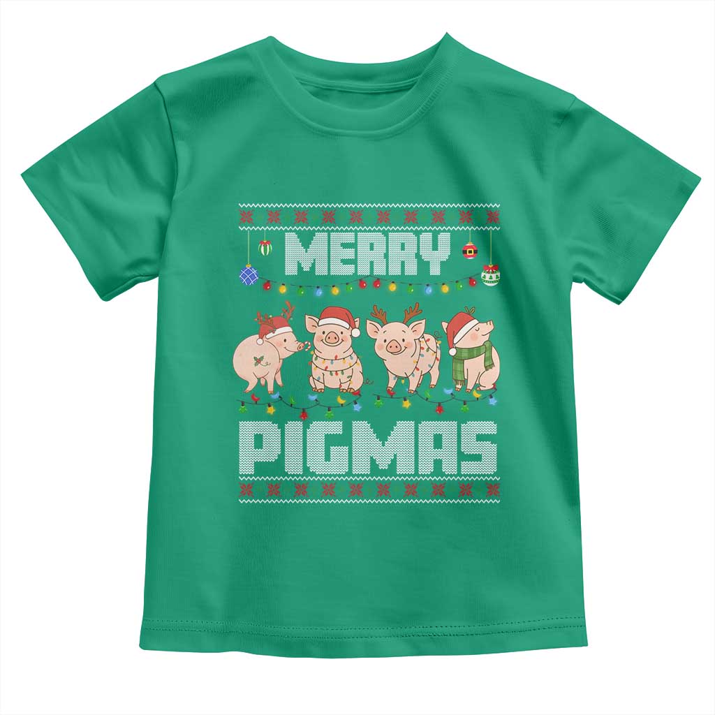 Funny Merry Pigmas Toddler T Shirt Christmas Pig Ugly Sweater Gift TS12 Irish Green Print Your Wear
