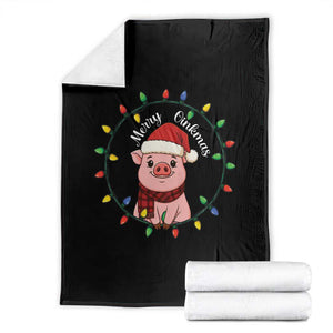 Funny Merry Oinkmas Throw Blanket Farmer Christmas Pig Lover Gift TS12 Black Print Your Wear