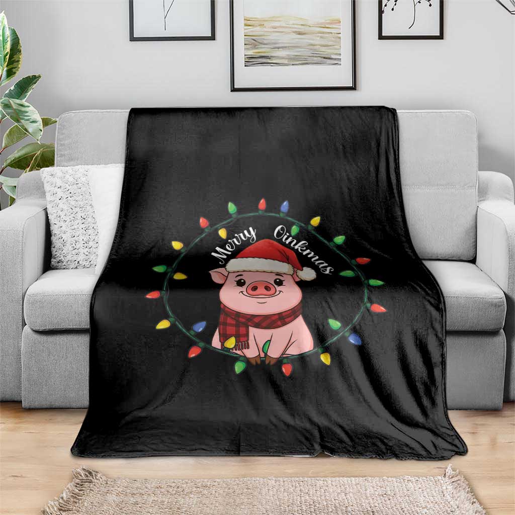 Funny Merry Oinkmas Throw Blanket Farmer Christmas Pig Lover Gift TS12 Print Your Wear